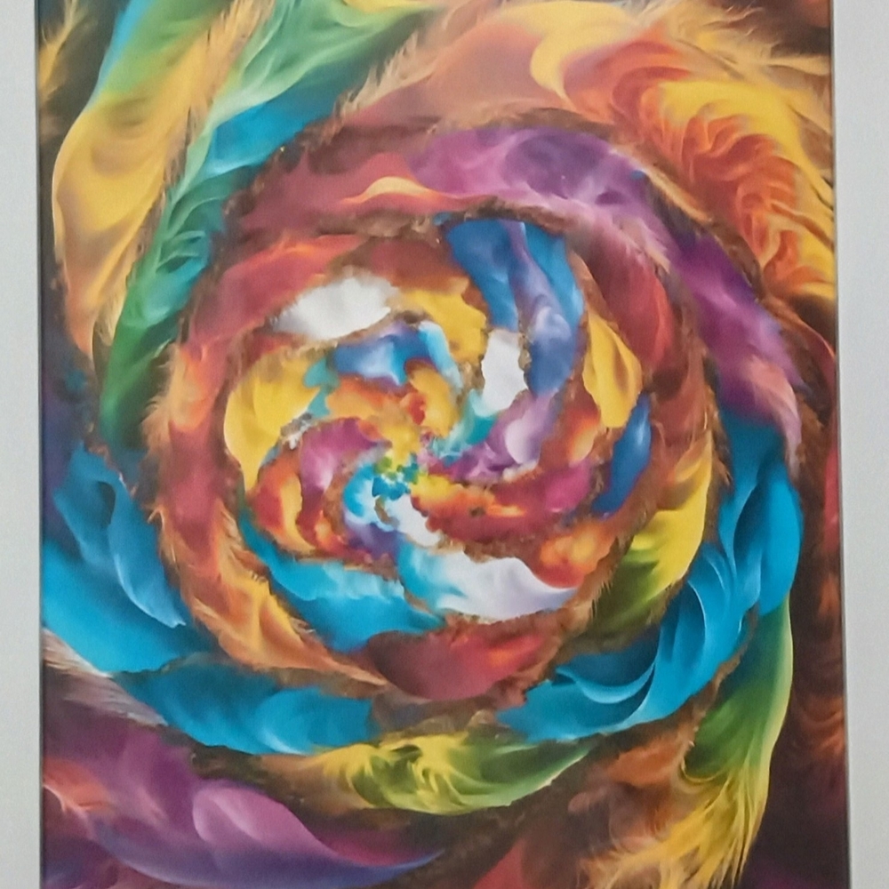 Vibrant Abstract Spiral Art Print